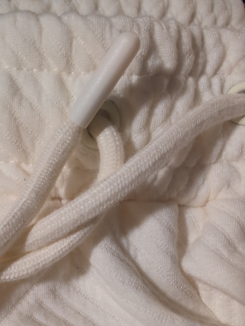 Veveret White Quilted Women's Wide Leg Elastic Waist Pants Size S NWT - Picture 4 of 6